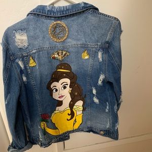 Disney Princess Belle Hand Painted Denim Jacket